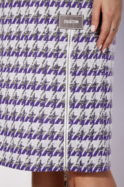 Платье прямого силуэта с длинным рукавом и металлической молнией TAiER 1247 лаванда - фото 7