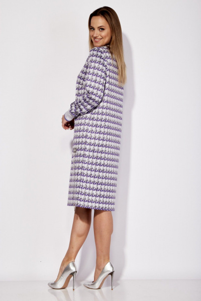 Платье прямого силуэта с длинным рукавом и металлической молнией TAiER 1247 лаванда - фото 6