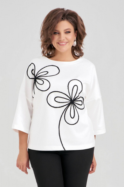 Джемпер свободного силуэта из мягкого трикотажа с вышивкой IVA 1578 - фото 5