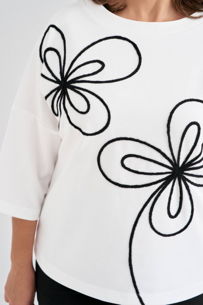 Джемпер свободного силуэта из мягкого трикотажа с вышивкой IVA 1578 - фото 3