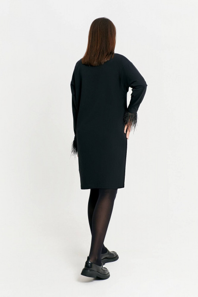 Платье свободного силуэта из трикотажа с перьями FOXY FOX 1566 - фото 10