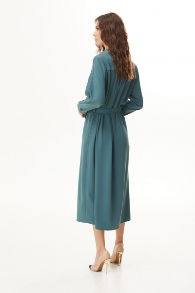 Платье миди из струящейся ткани с ремнем и карманами Vesnaletto 3729-2 - фото 6