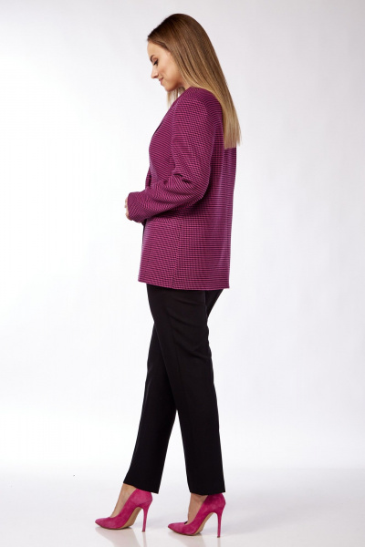 Брюки, жилет Vilena 938 фуксия_гусиная_лапка+черный - фото 7
