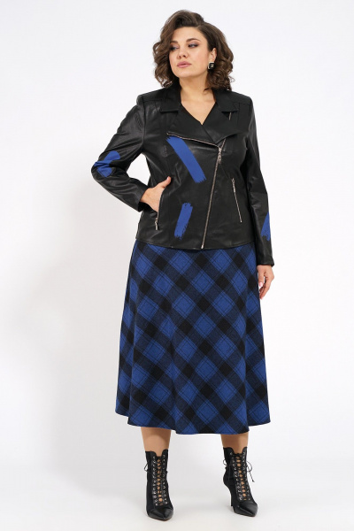 Жакет, юбка Alani Collection 1955 синий - фото 2