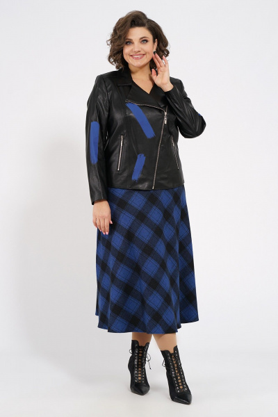 Жакет, юбка Alani Collection 1955 синий - фото 1