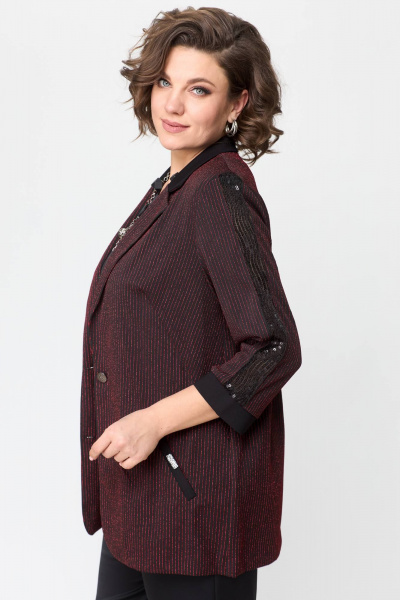 Брюки, жакет, топ Solomeya Lux 967/942 черный+бордовый - фото 5