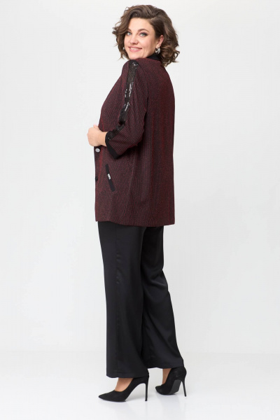 Брюки, жакет, топ Solomeya Lux 967/942 черный+бордовый - фото 3