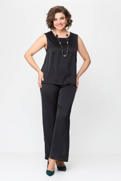 Брюки, жакет, топ Solomeya Lux 967/942 черный+зеленый - фото 3