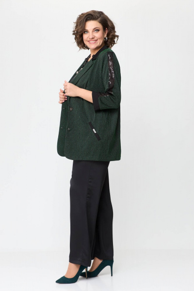 Брюки, жакет, топ Solomeya Lux 967/942 черный+зеленый - фото 6