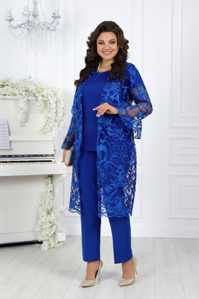 Брюки, кардиган, майка Ninele 5989 василек - фото 1