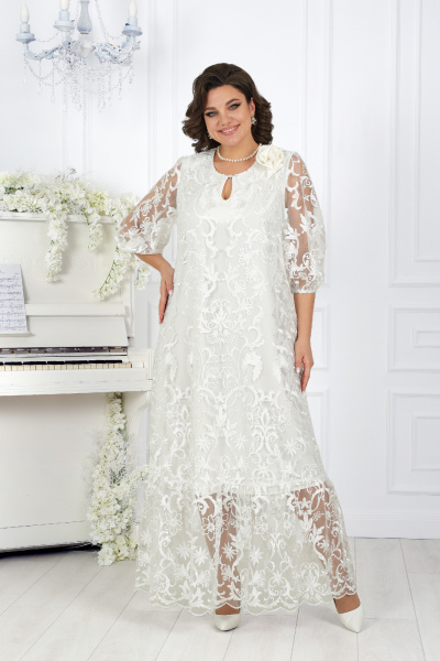 Платье Ninele 7444 молочный - фото 2