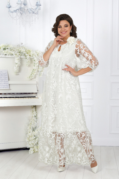 Платье Ninele 7444 молочный - фото 10