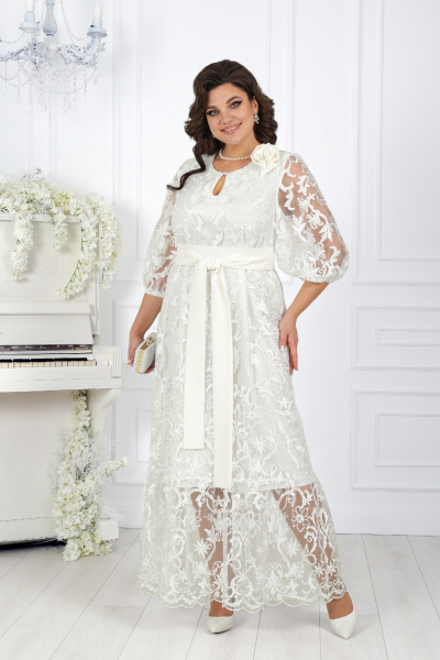Платье Ninele 7444 молочный - фото 15