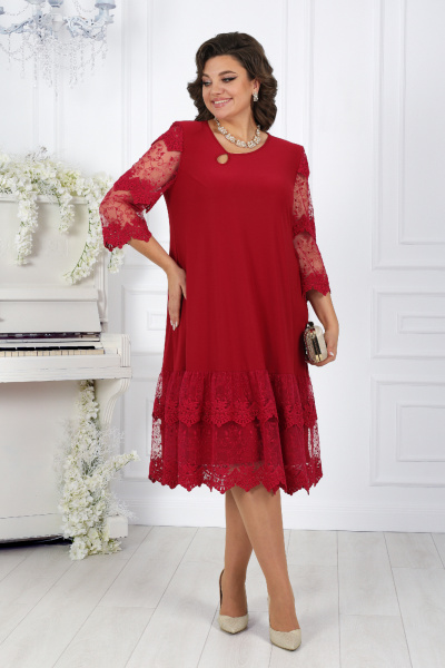 Платье Ninele 7446 бордо - фото 1