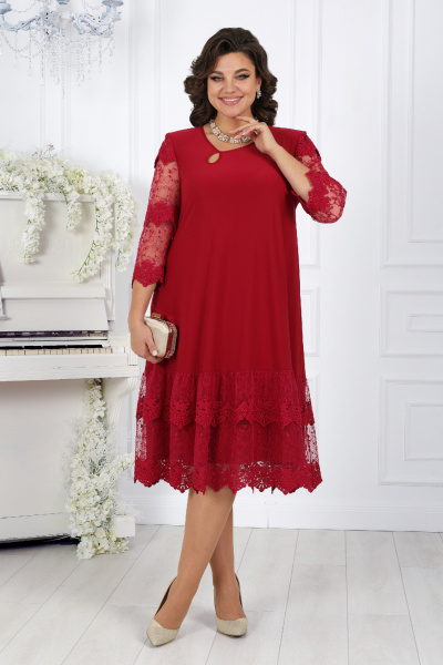 Платье Ninele 7446 бордо - фото 2