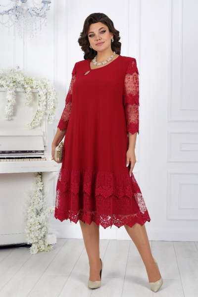 Платье Ninele 7446 бордо - фото 3