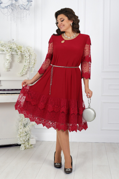 Платье Ninele 7446 бордо - фото 5