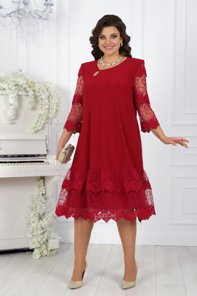 Платье Ninele 7446 бордо - фото 13