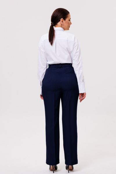 Деловые прямые брюки с заутюженными стрелками ANIDEN 112-1 темно-синий - фото 4