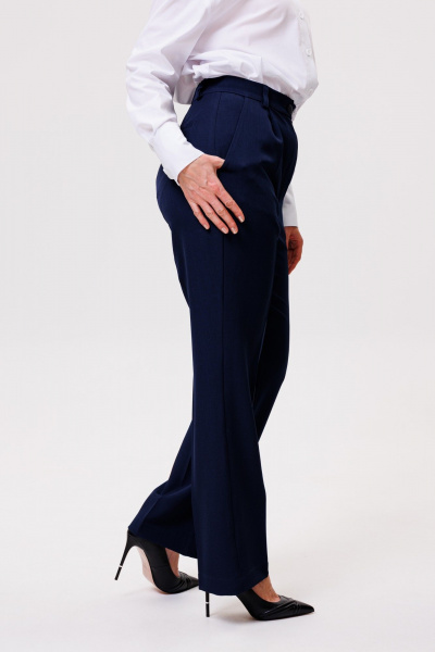 Деловые прямые брюки с заутюженными стрелками ANIDEN 112-1 темно-синий - фото 3