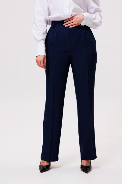 Деловые прямые брюки с заутюженными стрелками ANIDEN 112-1 темно-синий - фото 2