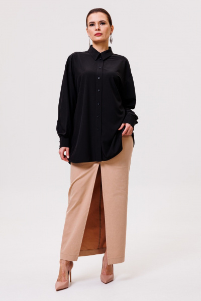 Рубашка деловая приталенная большого объема ANIDEN 32-1 черный - фото 1