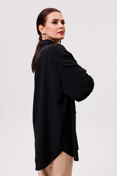 Рубашка деловая приталенная большого объема ANIDEN 32-1 черный - фото 7