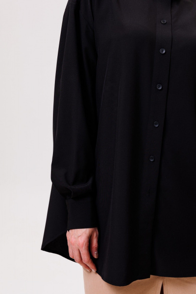 Рубашка деловая приталенная большого объема ANIDEN 32-1 черный - фото 6