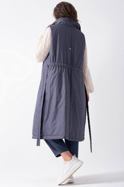 Длинный жилет на утеплителе с поясом из плащёвой ткани ArtMio С-176 - фото 2