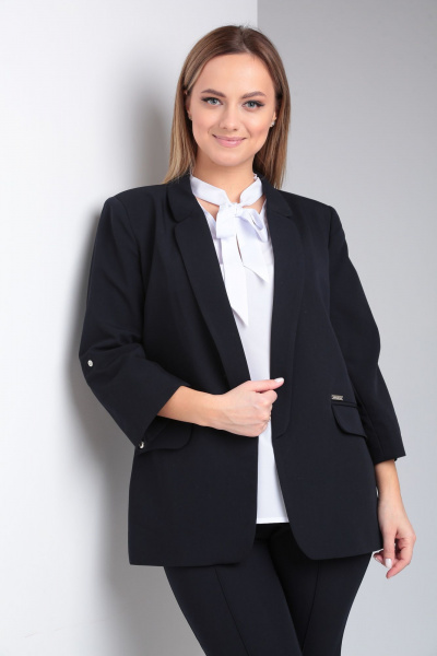 Блуза, брюки, жакет Lady Line 455 синий - фото 13