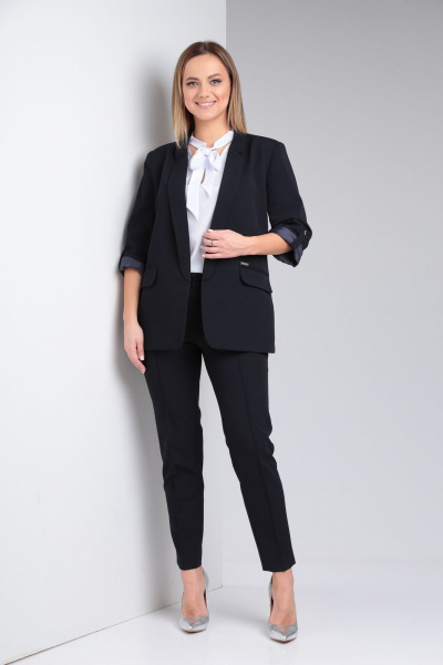 Блуза, брюки, жакет Lady Line 455 синий - фото 1