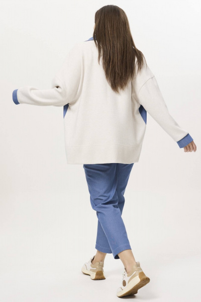 Брюки, жакет Ma Сherie 3044 голубой+молочный - фото 9