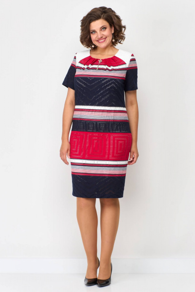 Платье трикотажное из хлопка с принтом и складками Solomeya Lux 425 - фото 6