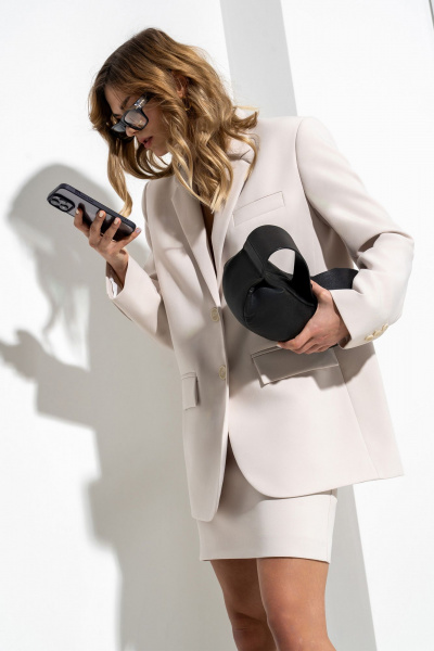 Жакет, юбка SILVERSPICE S-1415 экрю - фото 4