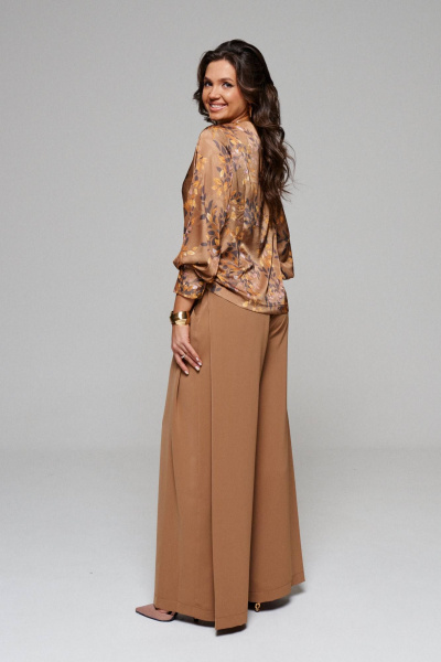 Блуза, брюки Beautiful&Free 6092 кэмел - фото 8