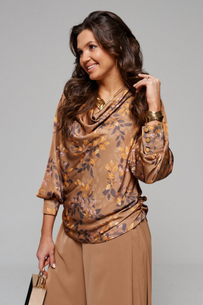 Блуза, брюки Beautiful&Free 6092 кэмел - фото 6