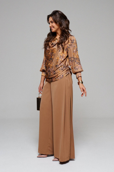 Блуза, брюки Beautiful&Free 6092 кэмел - фото 4