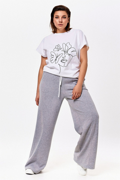 Демисезонный серый кардиган и брюки из трикотажа из футера KaVaRi 8018.1 серый - фото 10