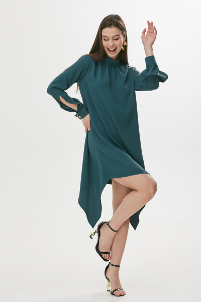 Платье из струящейся ткани с объемным силуэтом и расклешением Lyushe 3692 - фото 9