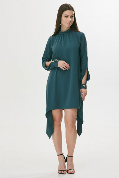 Платье из струящейся ткани с объемным силуэтом и расклешением Lyushe 3692 - фото 8