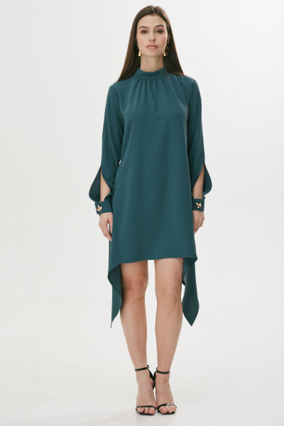 Платье из струящейся ткани с объемным силуэтом и расклешением Lyushe 3692 - фото 7