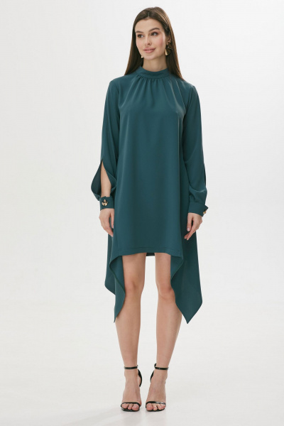 Платье из струящейся ткани с объемным силуэтом и расклешением Lyushe 3692 - фото 6