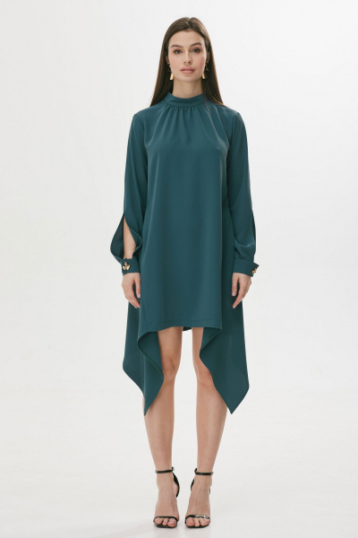 Платье из струящейся ткани с объемным силуэтом и расклешением Lyushe 3692 - фото 5