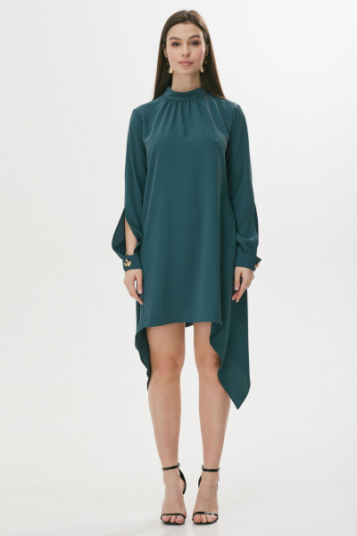 Платье из струящейся ткани с объемным силуэтом и расклешением Lyushe 3692 - фото 4