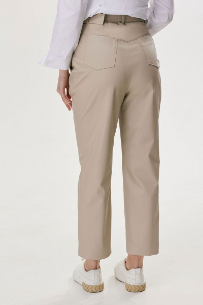 Брюки из экокожи зауженные с поясом и карманами Lyushe 3696 - фото 3