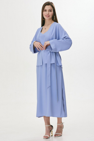 Двойка из струящейся ткани: блуза и платье без рукавов Lyushe 3719 - фото 11