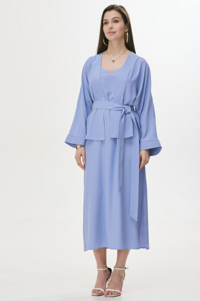 Двойка из струящейся ткани: блуза и платье без рукавов Lyushe 3719 - фото 10