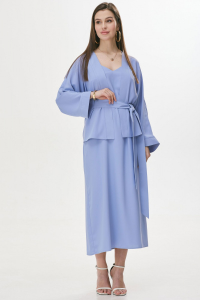 Двойка из струящейся ткани: блуза и платье без рукавов Lyushe 3719 - фото 9