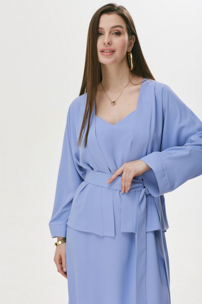 Двойка из струящейся ткани: блуза и платье без рукавов Lyushe 3719 - фото 5