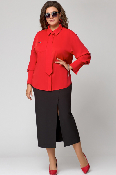 Блуза EVA GRANT 7288-1 красный - фото 2